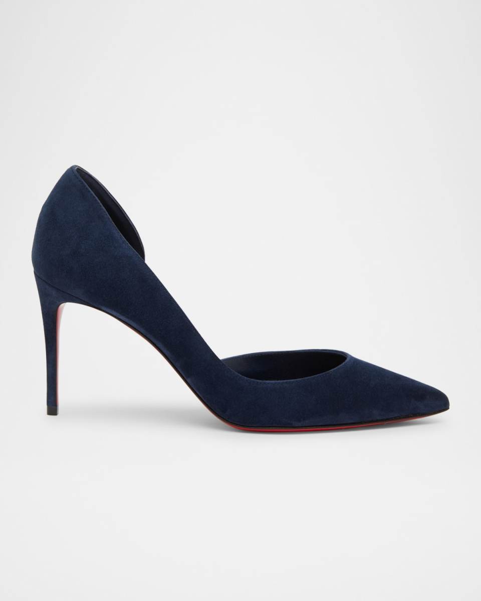 Iriza Suede Half-d'Orsay Red Sole Pumps